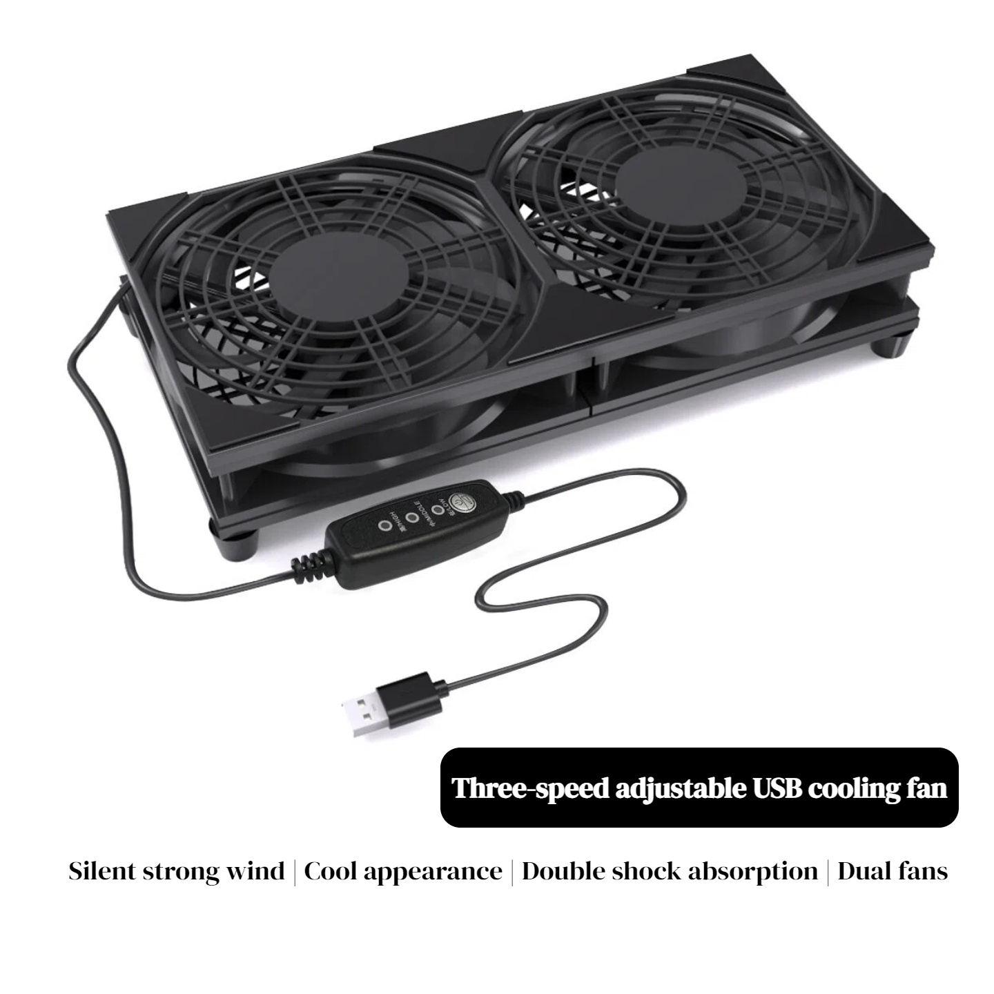 Fan Hub Rgb Controller - พัดลมระบายความร้อนแบบ USB คู่ พร้อมระบบควบคุมความเร็ว 3 ระดับ