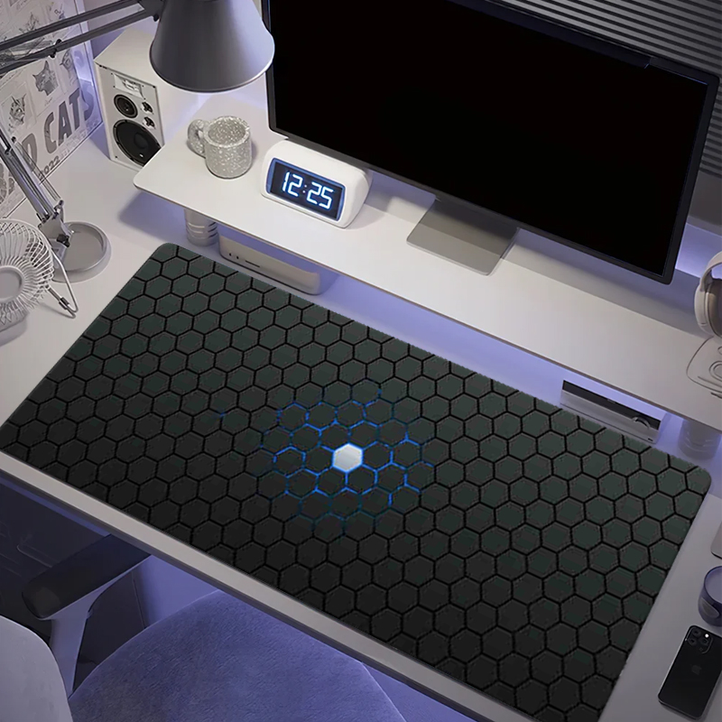 Gaming Accessories For Desk - หกเหลี่ยมแผ่นรองเมาส์สําหรับเล่นเกมขนาดใหญ่สี่เหลี่ยม XXL 900x400 ลื่นล้างทําความสะอาดได้ยาง HD คีย์บอร์ดโต๊ะทํางานอุปกรณ์เสริมคอมพิวเตอร์