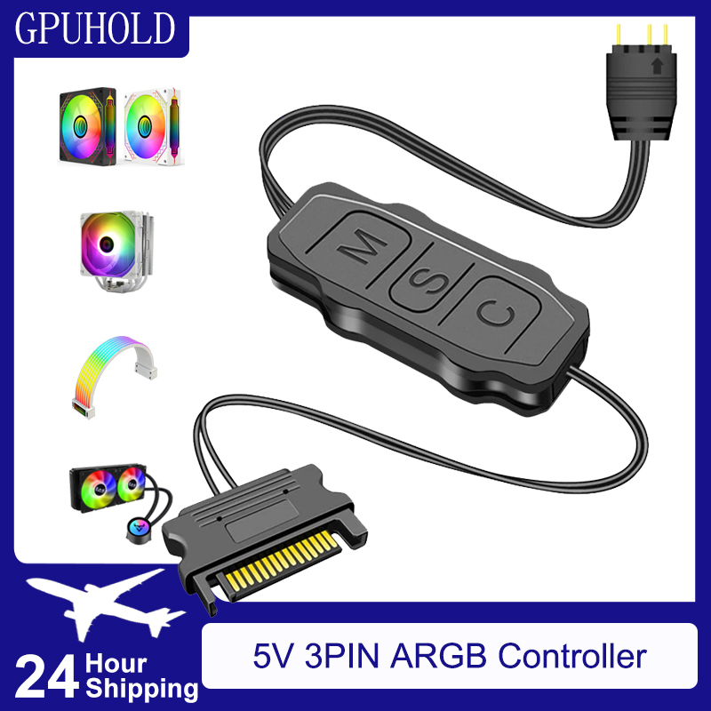 Fan Hub Rgb Controller - GPUHOLD อินเทอร์เฟซ SATA 5V 3PIN ARGB