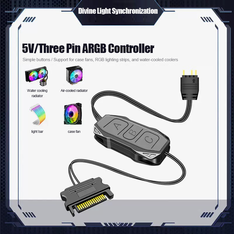 Fan Hub Rgb Controller - ตัวควบคุมไฟพัดลมเคส Shenguang Synchronous 5V3 Pin ARGB