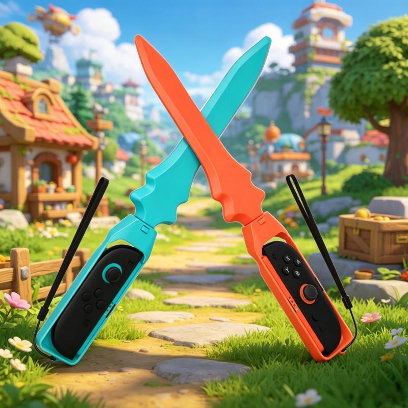 Gaming Accessories Pack - ด้ามจับคอนโทรลเลอร์รูปดาบ 2 ชิ้น สำหรับจอยแพดสวิตช์ 2 อุปกรณ์เสริมสำหรับเล่นเกมแบบตรวจจับการเคลื่อนไหว