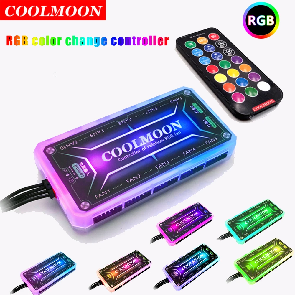 Coolmoon ตัวควบคุม ARGB 12v พั - Fan Hub Rgb Controller บทวิจารณ์และราคา