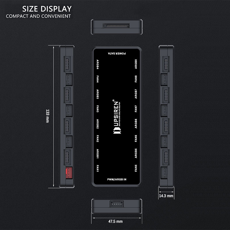 ฮับพัดลมสำหรับแชสซี HU-8 upsir - Fan Hub Rgb Controller บทวิจารณ์และราคา