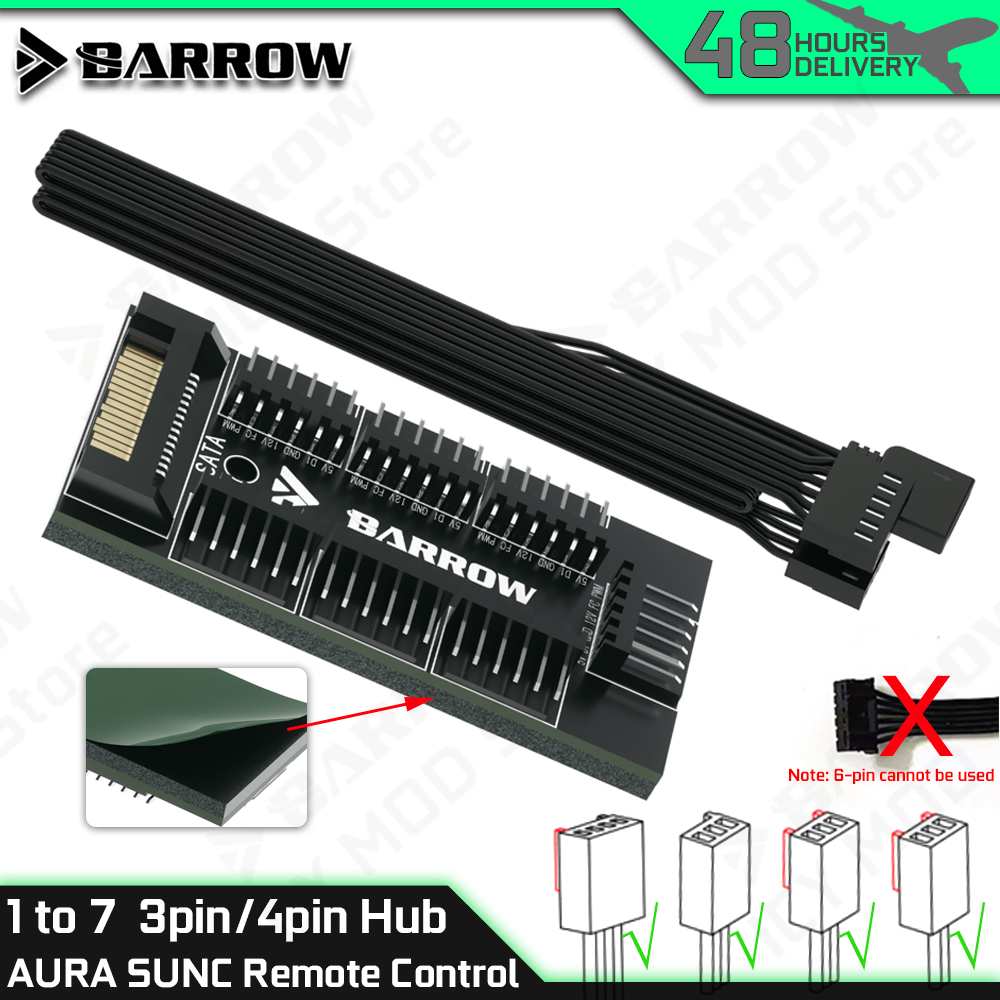 ฮับควบคุมพัดลม 7 พอร์ต Barrow  - Fan Hub Rgb Controller บทวิจารณ์และราคา