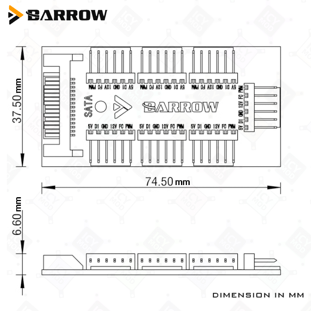 ฮับควบคุมพัดลม 7 พอร์ต Barrow  - Fan Hub Rgb Controller บทวิจารณ์และราคา